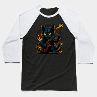 Heavy metal Cat, Hard Rock, Kitten Baseball T-Shirt